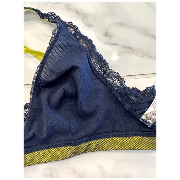 CFP Free People Intimately ‘See Through You’ Navy Blue, Neon Lime, Sz S - Picture 5 of 9